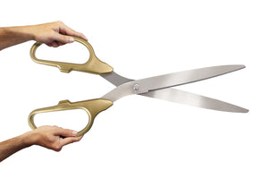 36" Gold Ribbon Cutting Scissors with Silver Blades