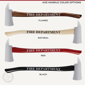 42x16 Oak Firefighter Award Plaque - Chrome Axe - Handle Color Options