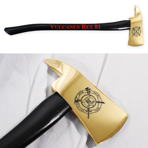 36" Gold Plated Ceremonial Firefighter Axe - Black