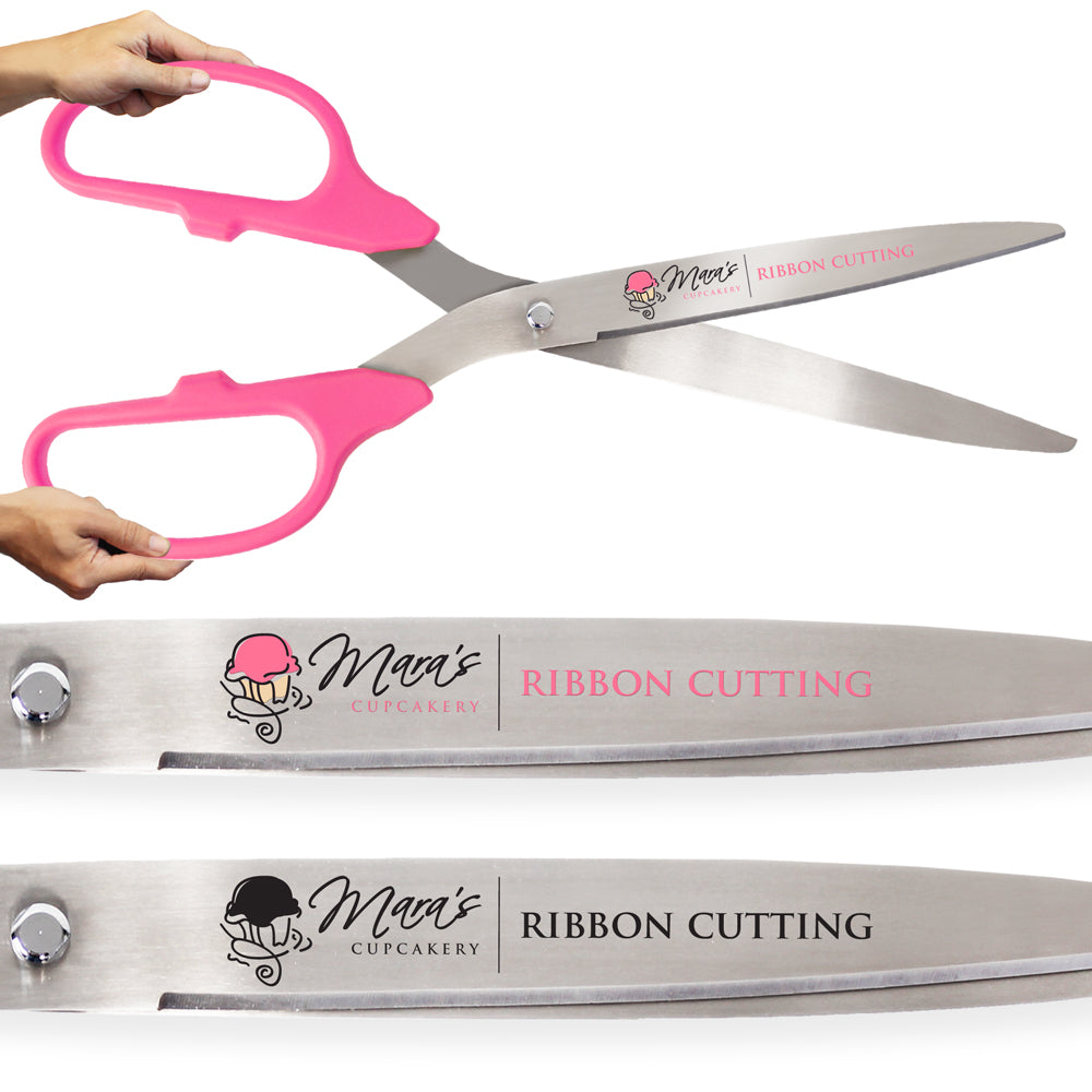 36 Pink Ribbon Cutting Scissors with Silver Blades