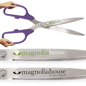 36" Purple Ribbon Cutting Scissors with Silver Blades
