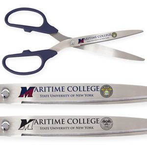 36in Giant Navy Blue Ribbon Cutting Scissors with Silver Blades - Custom