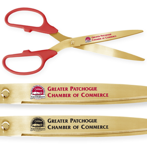 36in Giant Red Ribbon Cutting Scissors with Gold Blades - Custom