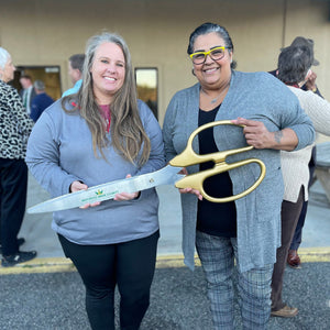 36" Gold Ribbon Cutting Scissors with Silver Blades Event
