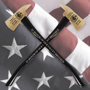 36" Gold Plated Ceremonial Firefighter Parade Axe - Black