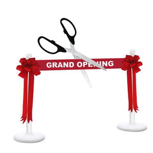 Deluxe Grand Opening Kit - 36" Ceremonial Scissors with Silver Blades, Black Scissors, Red Ribbon and Bows
