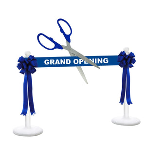 Deluxe Grand Opening Kit - 36" Ceremonial Scissors with Silver Blades, Blue Scissors, Ribbon and Bows
