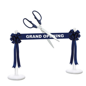 Deluxe Grand Opening Kit - 36" Ceremonial Scissors with Silver Blades, Navy Scissors, Ribbon and Bows