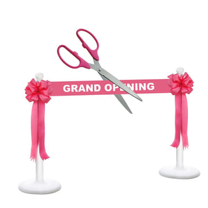 Deluxe Grand Opening Kit - 36" Ceremonial Scissors with Silver Blades, Pink Scissors, Ribbon and Bows