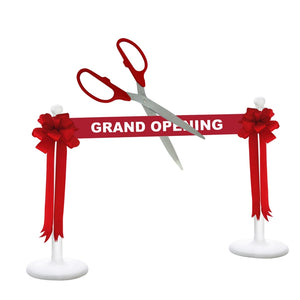Deluxe Grand Opening Kit - 36" Ceremonial Scissors with Silver Blades, Red Scissors, Ribbon and Bows