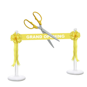 Deluxe Grand Opening Kit - 36" Ceremonial Scissors with Silver Blades, Yellow Scissors, Ribbon and Bows