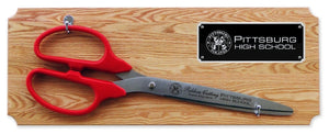 36" Ceremonial Ribbon Cutting Scissors Oak Plaque