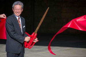 36" Red Ribbon Cutting Scissors with Gold Blades Event