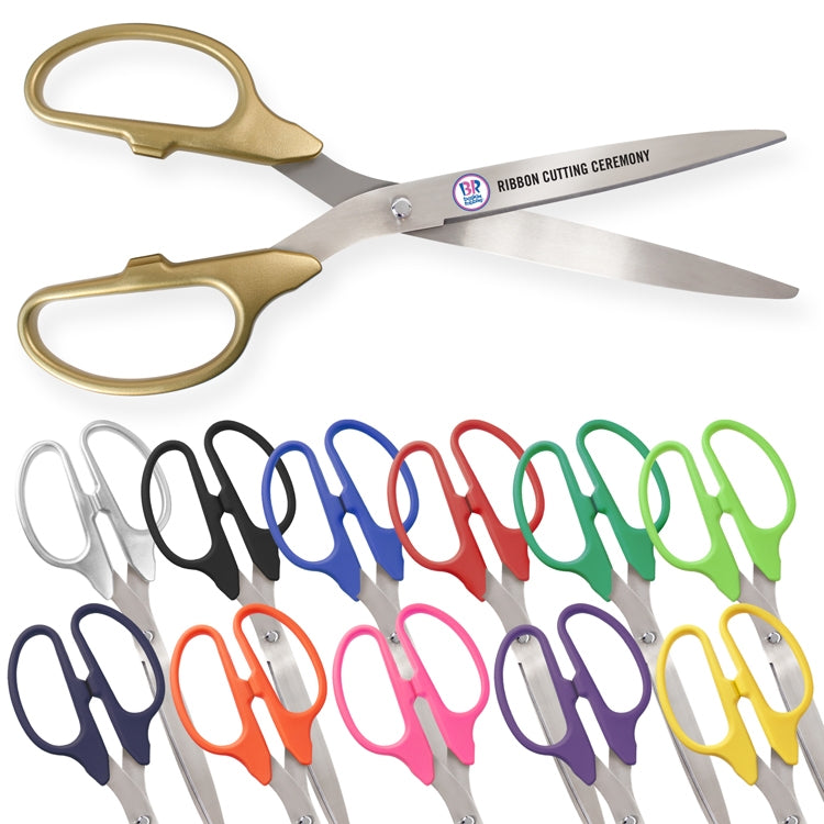 36 Orange Ribbon Cutting Scissors with Silver Blades - Engraving, Awards &  Gifts