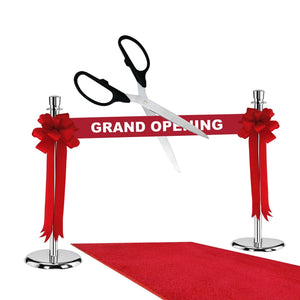 Supreme Silver Grand Opening Kit, Black Scissors, Red Ribbon and Bows