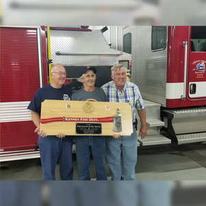 42x16 Oak Firefighter Award Plaque - Chrome Axe