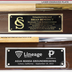 45" x 10-1/2" Full Size Shovel Plaque - Laser Engraved Plate