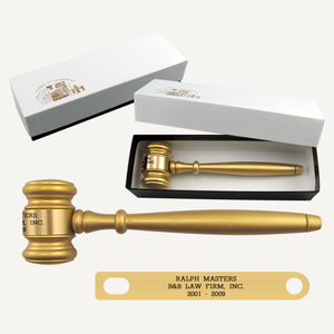 8" Gold Finish Gavel with Gift Box