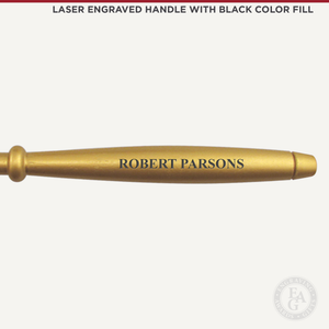 Laser Engraved Gavel Handle with Black Color Fill