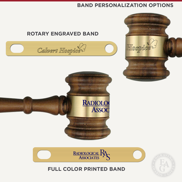 8" American Walnut Gavel with Gift Box Engraving, Awards & Gifts