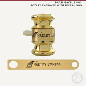 Brass Gavel Band Rotary Engraved