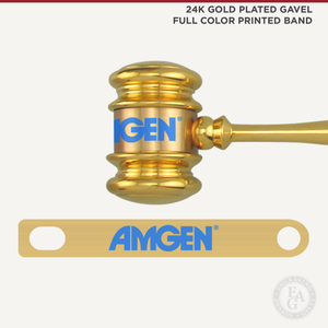 24K Gold Plated Gavel Full Color Printed Band