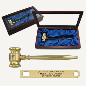 8" Solid Brass Gavel with Mahogany Finish Presentation Case
