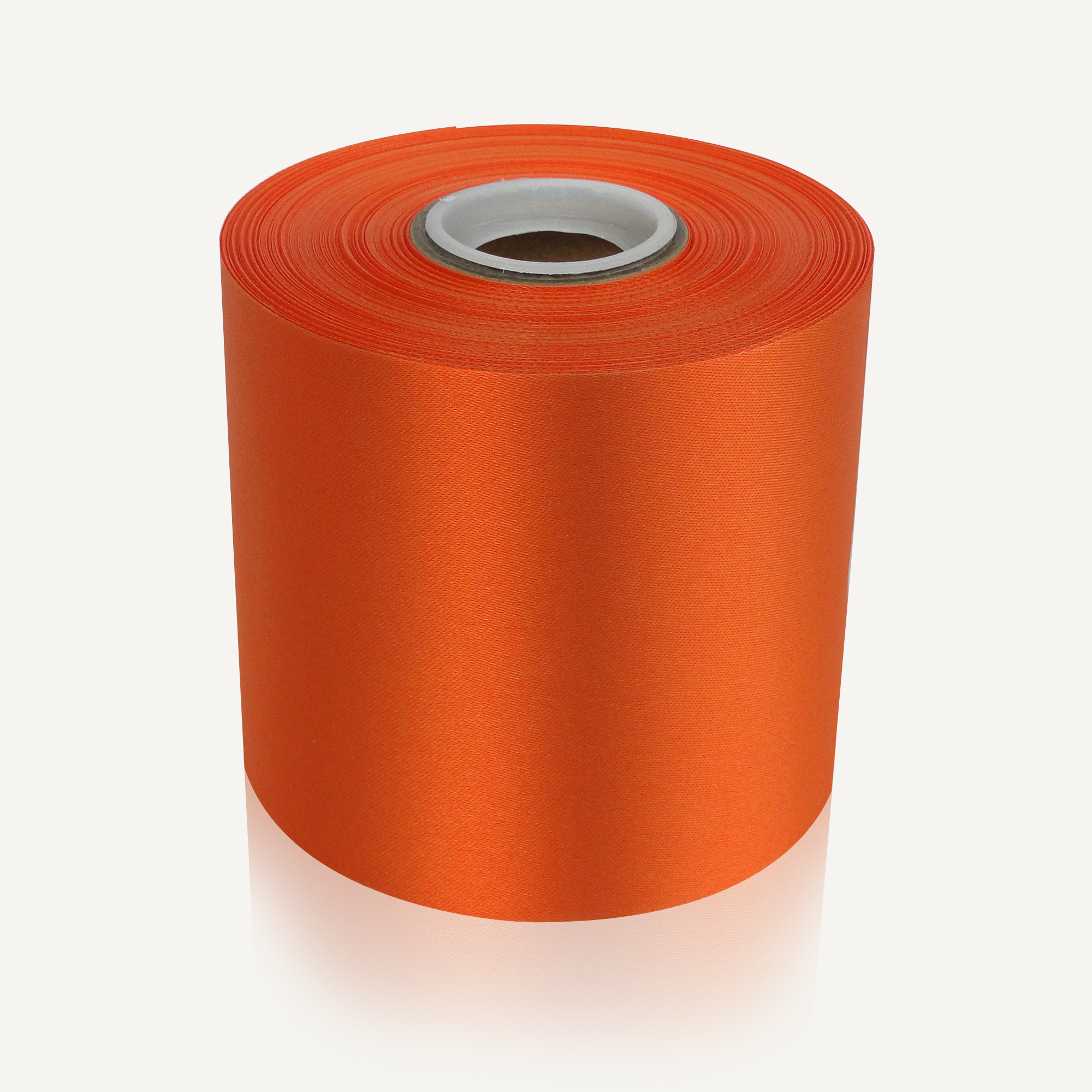 lot of satin ribbon. 1/4 inch wide. Some plain and some edged. Plain are  orange