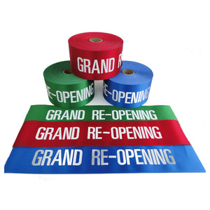 4" Wide GRAND RE-OPENING Ribbon