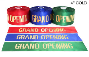Grand Opening Ribbon with Gold Text