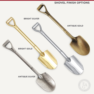 6" X 4" Miniature Shovel Plaque - Shovel Finish Options