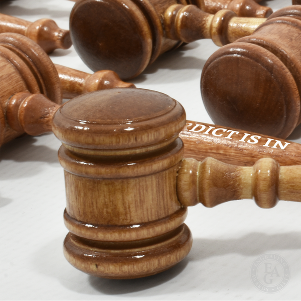 5" Walnut Finish Miniature Gavels with Imprint - Engraving, Awards & Gifts