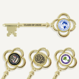 8" Gold Plated Ceremonial Key with Flat Stem