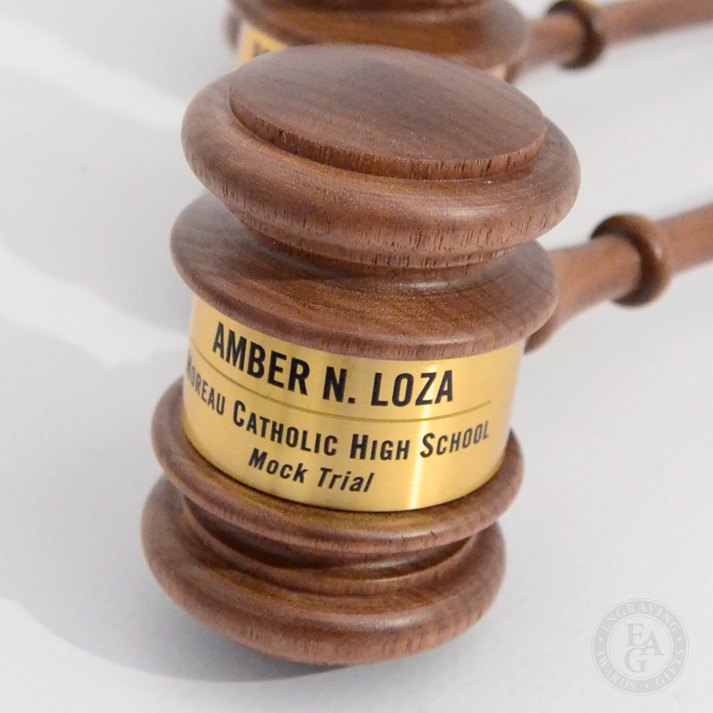 8" American Walnut Gavel with Gift Box Engraving, Awards & Gifts