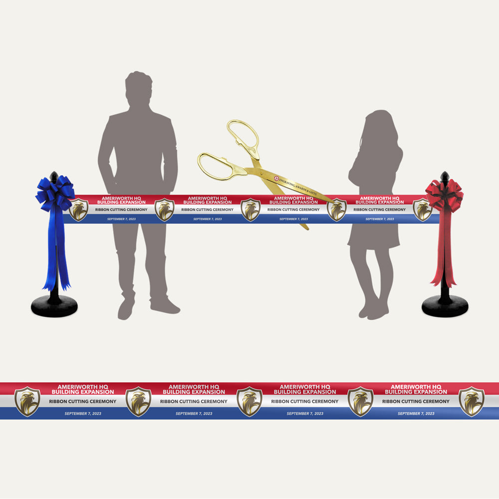 Custom Printed Red White & Blue Ribbon - Engraving, Awards & Gifts