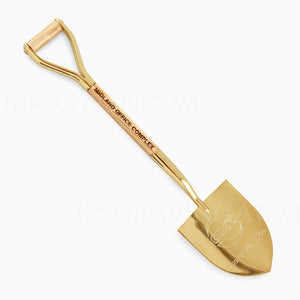8-1/2" Gold Miniature Shovel - Wood Handles