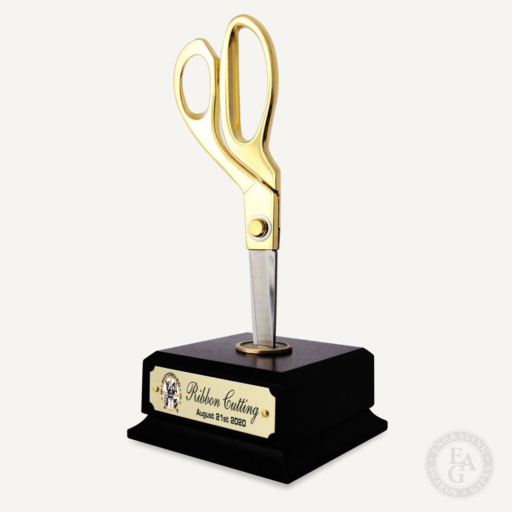 Black Finish Ceremonial Scissors Vertical Display Stand - Engraving ...
