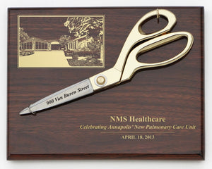 9-1/2" Gold Ceremonial Scissors Plaque