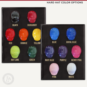 9" x 12" Miniature Hard Hat Plaque - Hard Hat Color Options