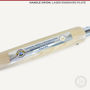 Specialty Chrome Plated Groundbreaking Shovel - Baseball Bat Handle - Full Color Printed Plate