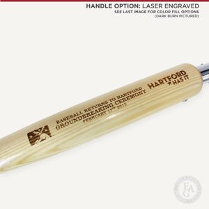 Specialty Chrome Plated Groundbreaking Shovel - Baseball Bat Handle - Laser Engraved Handle