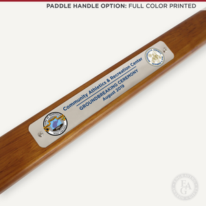 Chrome Plated Groundbreaking Shovel - Paddle Handle - Full Color Printed Plate