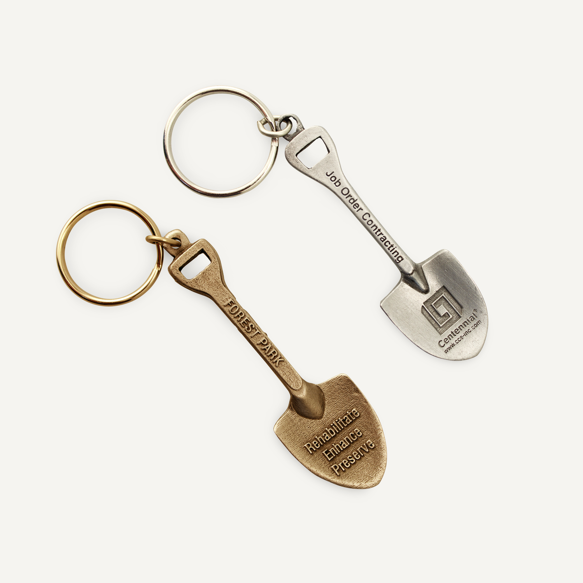 Showel Keychain Custom Cast Shovel Keychains - Engraving, Awards & Gifts