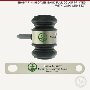 Ebony Finish Gavel Band Full Color Printed with Logo and Text