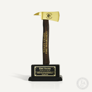 Firefighter Axe Black Pedestal Award - Gold