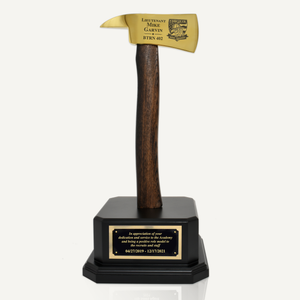 Firefighter Axe Black Pedestal Award - gold