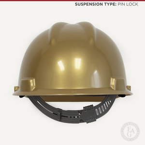 Gold Finish Groundbreaking Hard Hat - Pin Lock Suspension