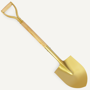 Gold Finish Ceremonial Groundbreaking Shovel - D-Handle - Blank