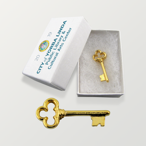 Gold Key Lapel Pins - Clover Key