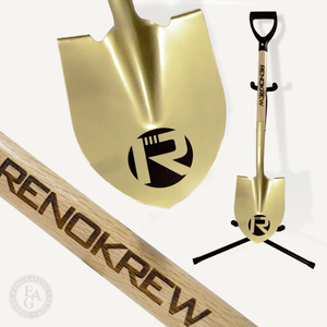 Gold Painted Ceremonial Groundbreaking Shovel - Black Handle